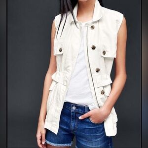 GAP Women's white trench linen Vest